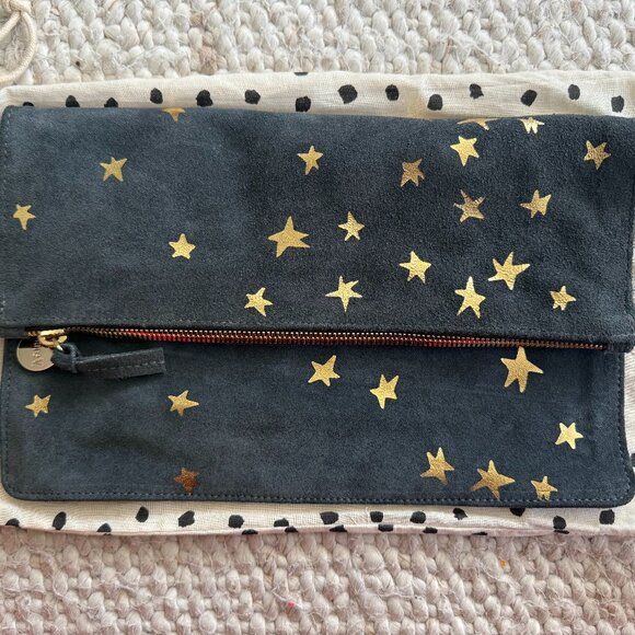 Foldover Clutch - Slate w/ Stars - Picture 1 of 4